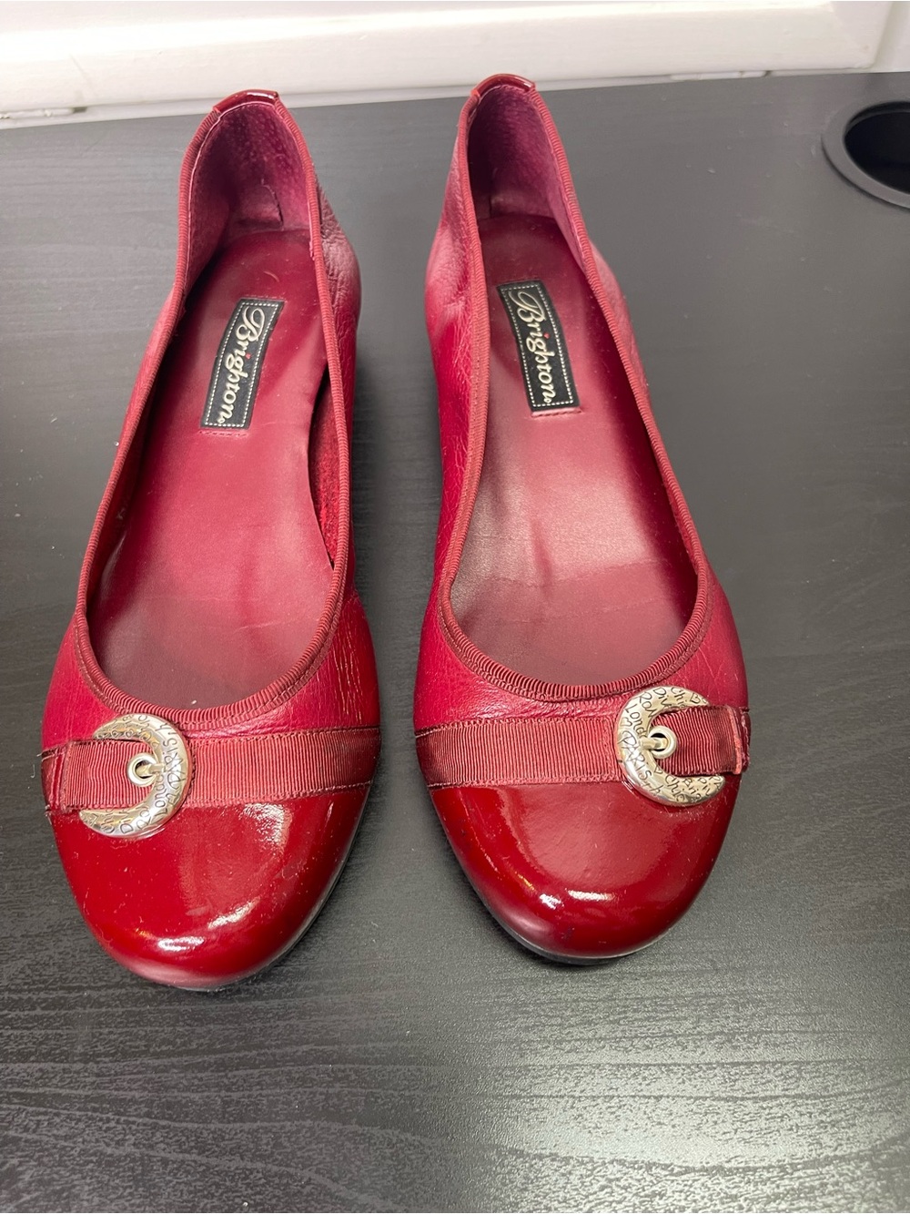 🌹Brighton🌹~ Aleta Red Ballet Flats Sz 8.5 Slip-On Italy Designer Comfort Shoes